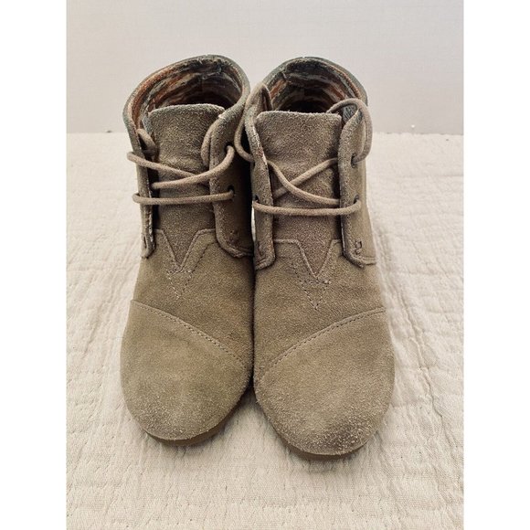 Toms Wedge Leather Ankle Boots 3”‎ Wedge Women’s Size 6 - Picture 1 of 8